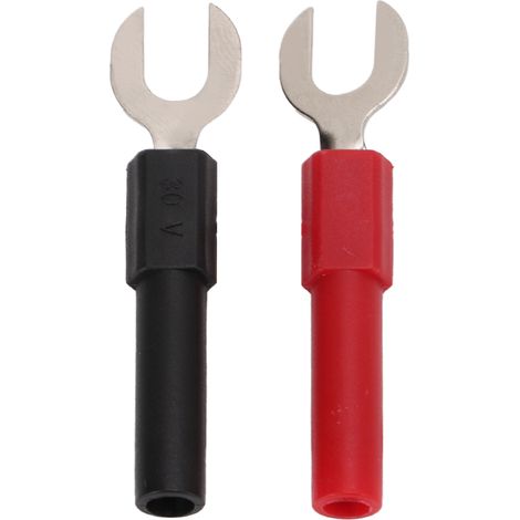 Lot de 10 connecteurs à fourche en laiton et PVC, type Y, trou de 6 mm (0,2 po), type U, fiche banane, intensité maximale 0,10 A. (1/5)