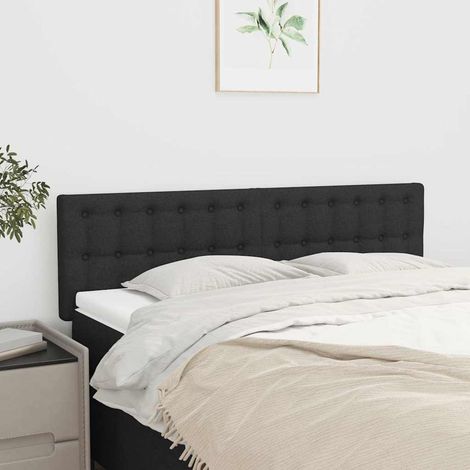 vidaXL Cabeceros tela negro 144x5x78/88 cm (1/5)