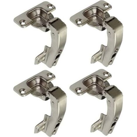 lot de 4 charnières Invisibles 90° clipsable - pour porte de meuble d'angle à une seule porte - avec amortisseur et clip - ouverture de montage 35mm (1/4)