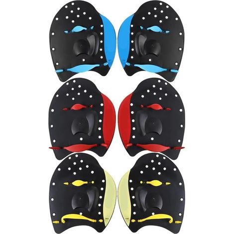Accessoire d'entraînement Pagaie palmée for les doigts Pagaie de plongée Paume de plongée Pagaies de natation Ceintures de main Palmes de correction for les mains Pagaies de natation(Yellow,L) (1/5)