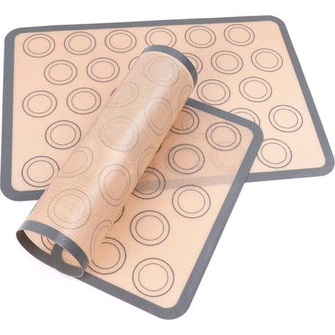 2 pièces Tapis de Cuisson en Silicone Antiadhésif Réutilisable pour Macarons et Biscuits (1/5)