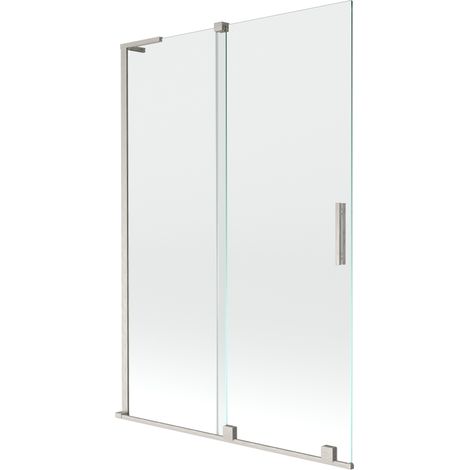 Paroi de baignoire 2 volets coulissants Mexen Velar L 120 x 150 cm, transparent, nickel brossé - 896-120-003-01-97 (1/2)