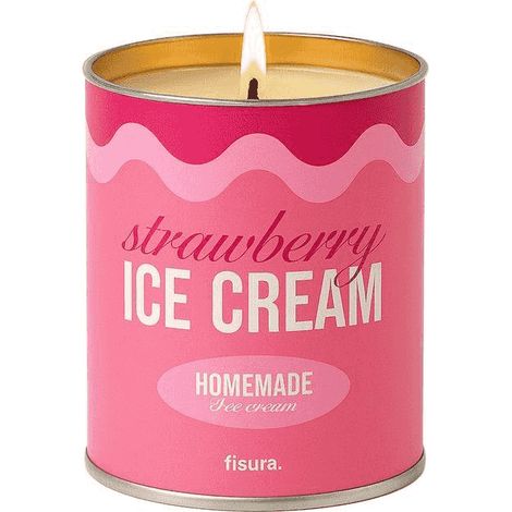 Candela Metallo Strawberry Ice Cream Fragola e Panna Rosa FISURA