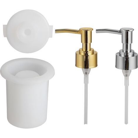 Flacon distributeur de savon DIY avec pompe, moule silicone pour contenant à savon ou flacon à parfum rond (1/5)