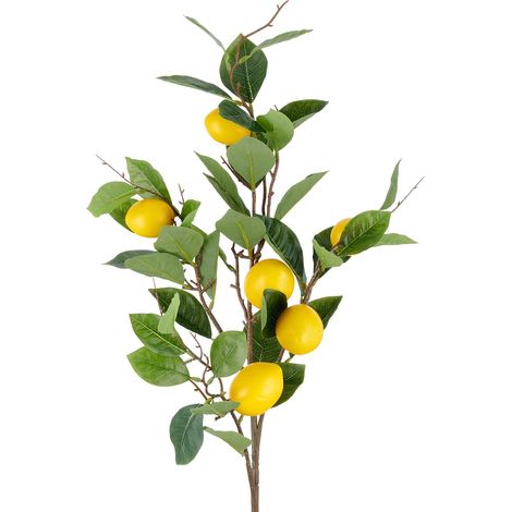 Gasper – Branche de citronnier artificielle avec 6 citrons – Jaune, 94 cm (1/2)