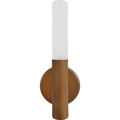 Lampada da parete a LED a batteria ricaricabile (1W 3000K 60lm) IP20 Ø6,5cmx18cm colore marrone e opale (1/5)