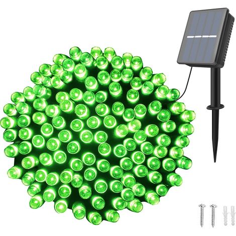 Guirlande lumineuse solaire Dalugo 22M 200 LED, étanche, pour jardin extérieur, 8 modes d'éclairage, idéale pour les sapins de Noël, cours, terrasses, maisons, mariages et fêtes (verte)