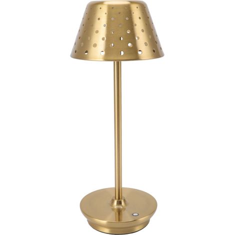 LED-Tischleuchte im Retro-Stil, schlichtes Design, kabellos, stufenlos dimmbar, Touch-Funktion, ideal für Schlafzimmer, Bars und Restaurants, Gold (1/5)