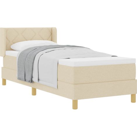 Maison Exclusive - Letto a molle con testiera Crema 200 x 80 cm Tessuto (1/5)