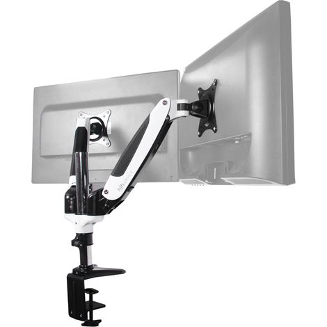 Monitorhalterung VM-MG2S - 2 Monitore 15 - 27 Zoll schwarz/weiß verkürzt hjh OFFICE (1/4)