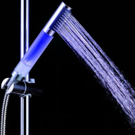 Pommeau De Douche Ronde À LED Auto-Alimentée - Interface 20 mm - ABS - 31 mm De Diamètre - 230 mm De Longueur - 130 g - 1 Pièce (1/5)