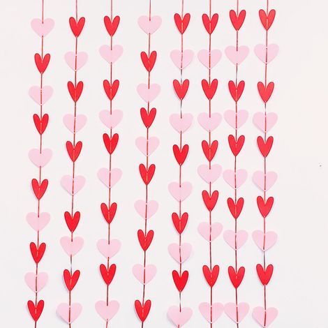 Guirlande De Coeurs En Tissu Non Tissé - 80 Pièces - Prémontée - Pour Décoration Murale Porte Fenêtre - Événements Romantiques (1/5)