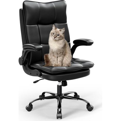 Ergonomischer Bürostuhl mit Kratzfeste Technologieleder Schwarz (1/5)