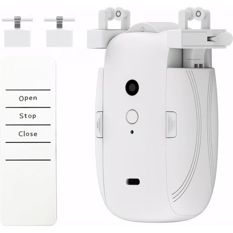 Ouvre-rideau électronique automatique pour rails U/T, télécommande mains libres, facile à utiliser, télécommande sans fil, ouverture et fermeture (1/5)