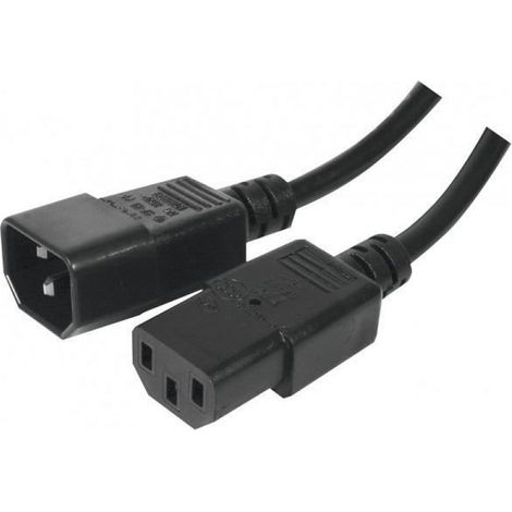 Rallonge électrique C13 - C14 1.80m moniteur onduleur noire (1/3)