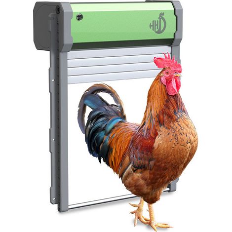 Porte Automatique Poulailler Solaire Porte Poulailler Automatique avec Fonction De Synchronisation Et Fonction Anti-pincement Résistant À La Pluie Et Au Soleil Ouvre-Porte Vertical