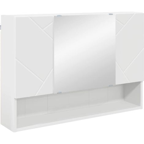Maison Exclusive - Spiegelschrank Wandmontiert Weiß 80 x 17 x 55