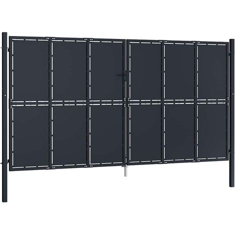 Maison Exclusive - Gartentor aus Stahl 400 x 175 cm Anthrazit