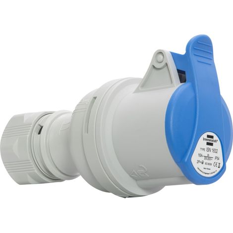 Prise électrique CEE à 3 pôles pour usage extérieur, prise CEE 230 V/16 A avec couvercle, connexion vissable, utilisation en extérieur, camping, camping-car, chantiers navals, IP44, 16 A (1/5)