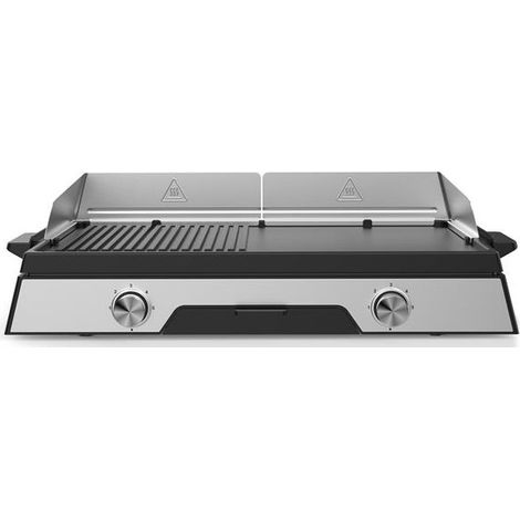 plancha elettrica 2200w piastra in acciaio inox 52 x 31,5 cm - PLANCHADUO2200 - kitchen chef (1/3)