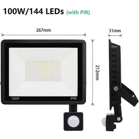 Online Store - Projecteur 100 W RGB IP66 étanche à l'eau et à la poussière, haute luminosité, pour jardin extérieur (1/5)