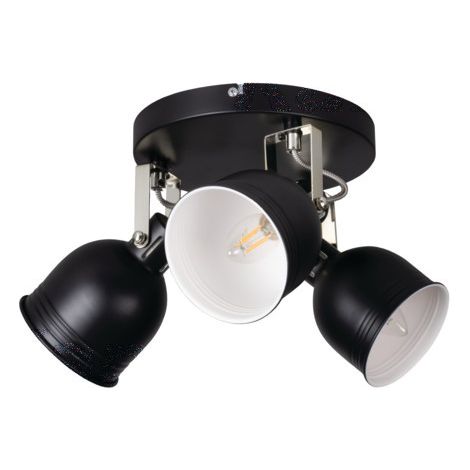 Plafoniera orientabile Kanlux Derato nera 3xE14 alluminio (1/4)