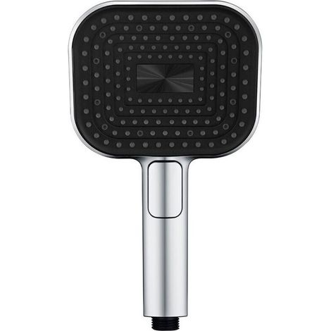 Pommeau de Douche Economie Deau, Anti Calcaire Douchette【Silicone de Qualité Alimentaire】, Haute Pression, Douchette Grande, 3 Modes de Jet, Chrome (1/4)