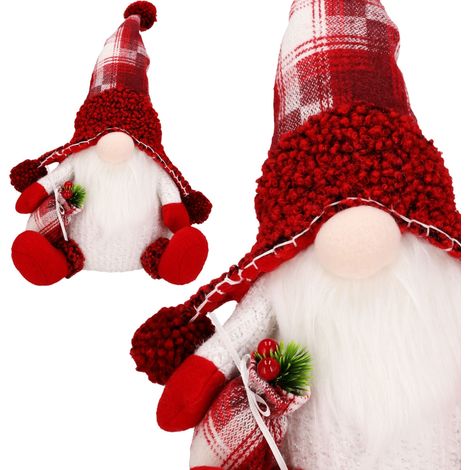Gnomo di Natale nano 38 cm Babbo Natale grande bianco luminoso JUMIhome (1/5)