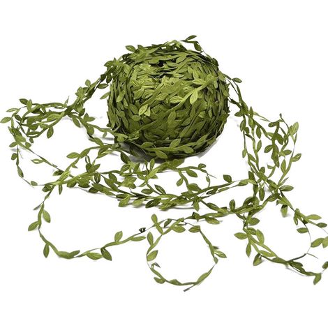 Guirlande de lierre artificiel de 20 m de long, feuilles et fleurs vertes, pour mariage