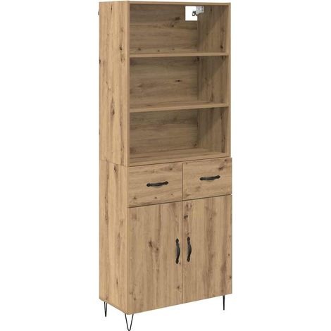 2 pcs Armoires Hauts de rangement - Armoires De Chambre Chêne artisanal Bois d'ingénierie fr6809 - Maison La Vie (1/5)
