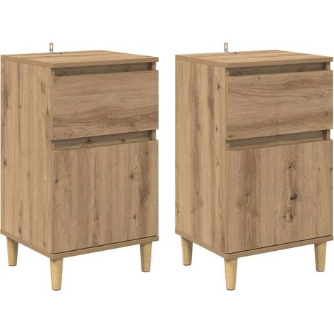Maison Exclusive - Nachttisch 2 pcs Artisan-Eiche 40 x 35 x 70 cm