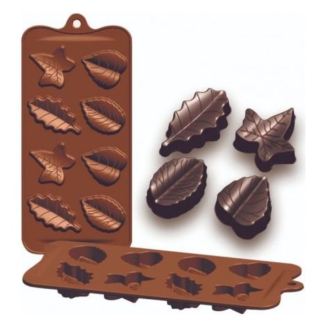 ibili Molde de Silicona Forma Hoja Marrón Flexible Cocina