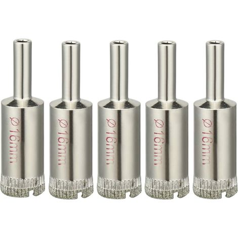 sourcingmap 5pcs Trépan Diamant Foret Scie Cloche 16mm diamant enduit Scie Cloche pour verre carreaux céramique marbre roche porcelaine (1/5)