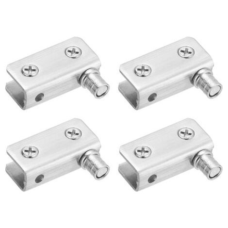 Paquet de 2 de porte en verre Charnière à pivot à 90 °, verre sans perforation, acier inoxydable, ajustement pour verre de 5-8mm-Chrom (1/5)