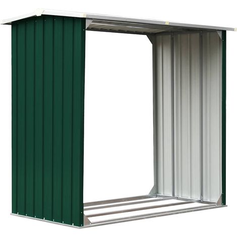 vidaXL Holzlager aus verzinktem Stahl 172x91x154 cm Grün