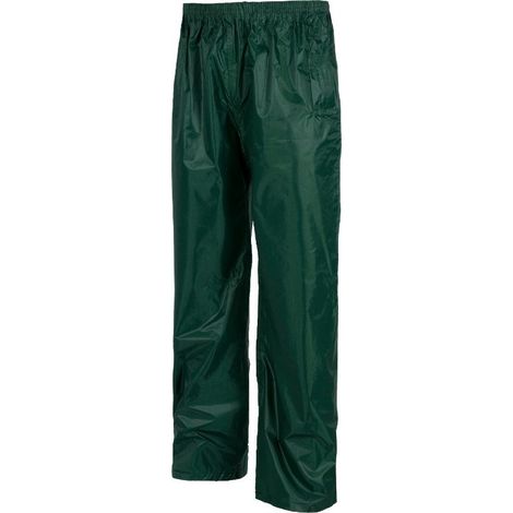 Pantalón impermeable con goma en la cintura WORKTEAM Sport S2014 L Verde Oscuro