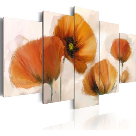 Tableau Imprimé "Coquelicots Trois Perspectives" 100 x 200 cm (1/2)