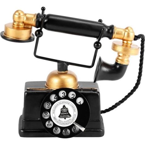 Loft industriel retro Modele de Telephone Fixe rotatif Artisanat Decoration de Boutique Cafe Salon Decorations de fenetre Decoratio (1/4)