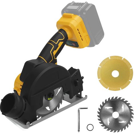 Scie circulaire sans fil pour batterie 20 V, mini scie à meuleuse d'angle sans balais, 3 vitesses et 12000 tr/min, profondeur de coupe 0,8" (20 mm) pour métal, bois, plastique (pas de batterie) (1/5)