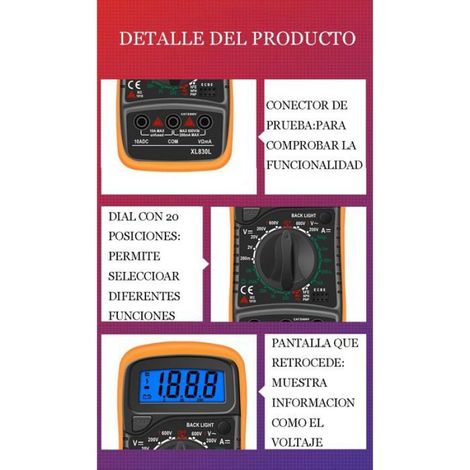 Digital Multimeter Voltmeter - Multimètre Numérique - Voltmètre avec Double Fusibles (1/4)