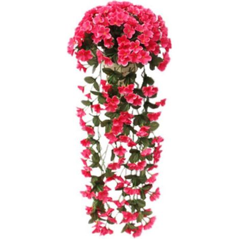 Plantes Artificielles à Suspendre - - Lot de 2 - Décoration Murale - Rose Rouge (1/4)