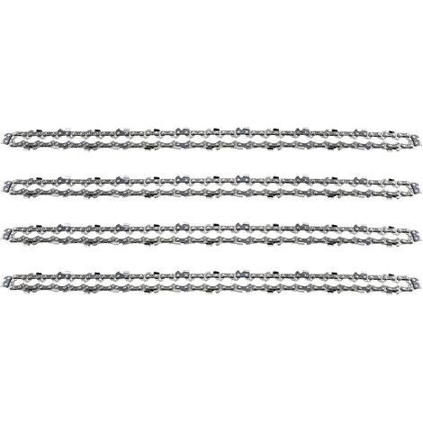 Lot de 4 Chaînes de Tronçonneuse pour Guide Chaîne de 18" (45 cm), 1,3 mm 64 Maillons d'Entraînement, Compatibles avec Stihl, Dolmar, Husqvarna, Einhell, Bosch, Makita et autres (1/4)
