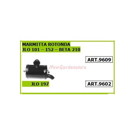 Marmitta rotonda per motocoltivatore motozappa JLO 101 152 beta 210 9609