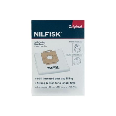 Juego de 4 bolsas Extreme King + prefiltro para aspiradora NILFISK ADVANCE 1470286500