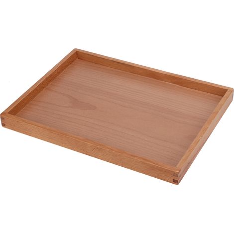 Plateau rectangulaire en bois pour tasses à thé, assiettes à café, plateaux de rangement et de service pour collations. (1/5)