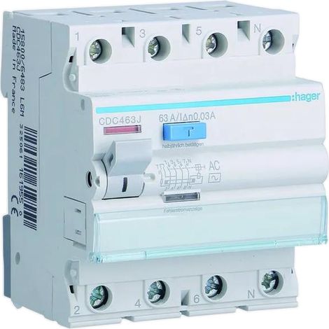 Hager Modelo Interruptor Automático 63A 4 Polos Carril DIN