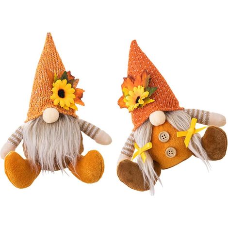 Décoration de GNOME Suspendu pour Thanksgiving en Polyester 2pcs, Ornement d'automne pour Chambre ou Vitrine, pour Fête et Ambiance Chaleureuse (1/5)