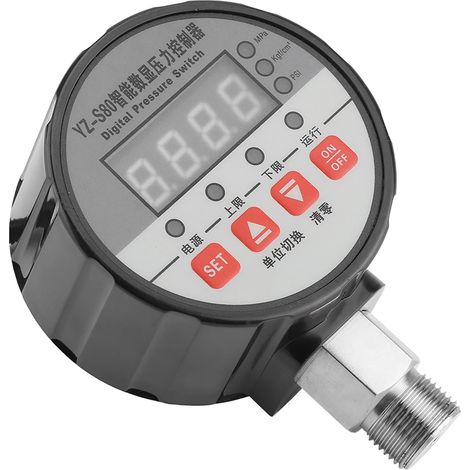 Interrupteur Manométrique Numérique 220V Régulateur Pression 0-2Mpa Précision 0,5%FS pour Pompe à Eau Compresseur d'Air (1/5)