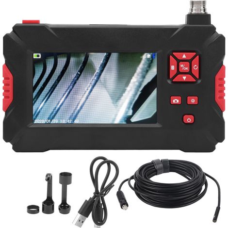 Endoscope industriel 8mm double lentille 4,3 pouces écran LCD 1080P 9 LED, inspection canalisation 10m/32,8ft, caméra filaire étanche (1/5)