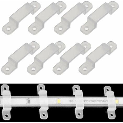 Lot de 50 clips de fixation pour bande lumineuse LED 10 mm à 18 mm (1/4)